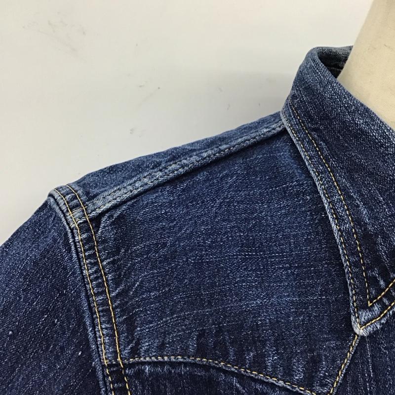 フラットヘッド The Flat Head シャツ、ブラウス 半袖 半袖シャツ デニムシャツ カジュアルシャツ 40 ロゴ、文字 インディゴ / インディゴ /  メンズ USED 古着 中古 10114188
