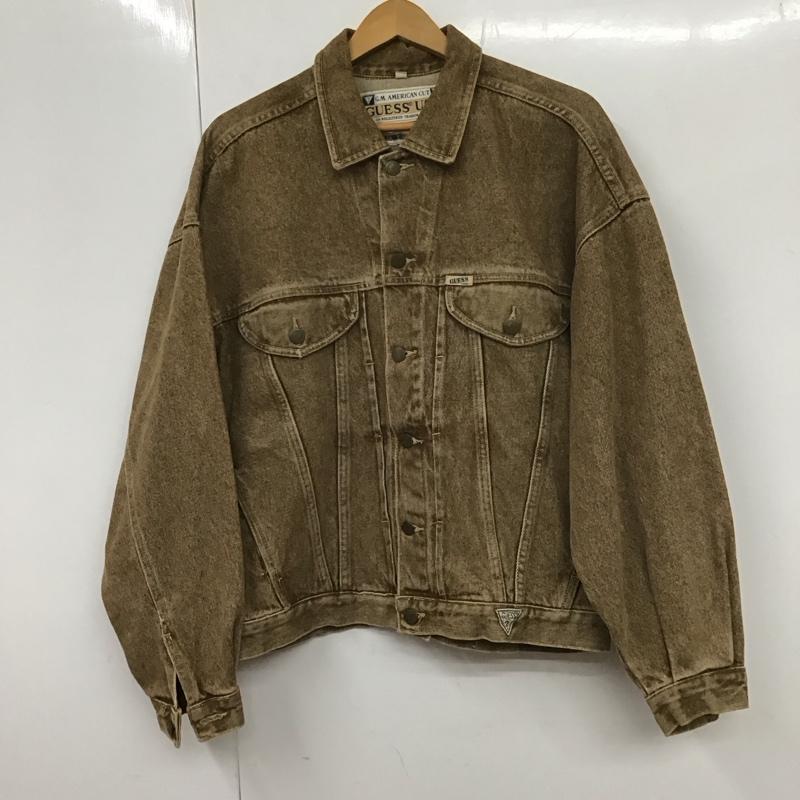 ゲス Guess ジャケット、上着 ジャケット、ブレザー デニムジャケット Gジャン アウター カジュアルジャケット M 無地 茶 / ブラウン /  メンズ USED 古着 中古 10130364