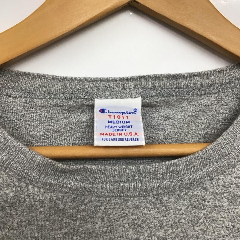 チャンピオン Champion Tシャツ 半袖 半袖カットソー プリントTシャツ クルーネックカットソー M 無地 灰 / グレー /  メンズ USED 古着 中古 10145048