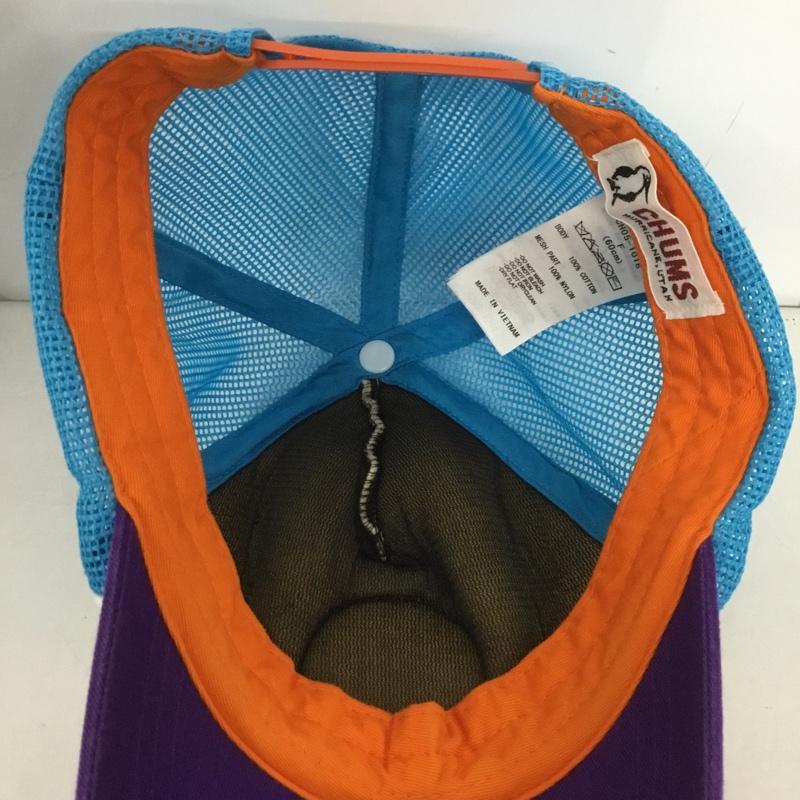チャムス CHUMS 帽子 キャップ CH05-1016 Booby Face Mesh Cap メッシュキャップ FREE ロゴ、文字 青 / ブルー / X 白 / ホワイト / X 橙 / オレンジ / X 紫 / パープル /  メンズ USED 古着 中古 10134771