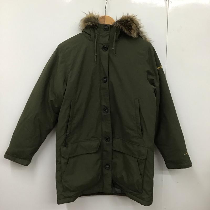 コロンビア Columbia ジャケット、上着 ジャンパー、ブルゾン 218 pl5068 ダウンジャケット ジップアップジャケット アウター XL ロゴ、文字 カーキ / カーキ /  メンズ USED 古着 中古 10144195