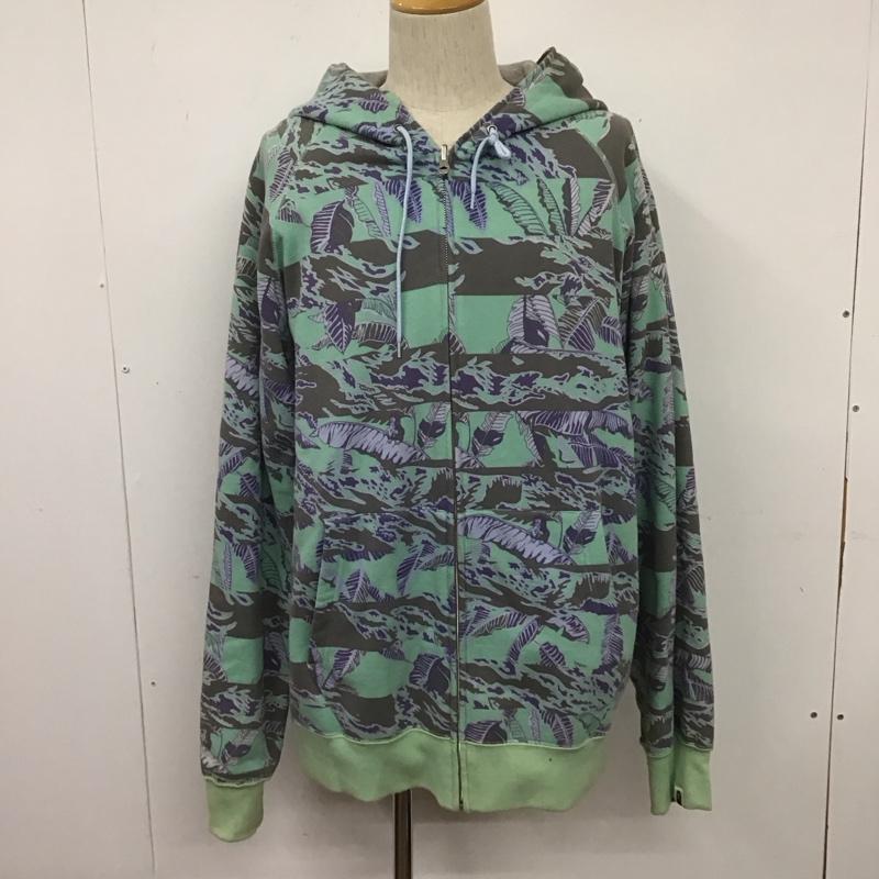 アベイシングエイプ A BATHING APE パーカー 長袖 1910-115-013 リバーシブル フルジップ リーフ XXL 総柄 マルチカラー / マルチカラー /  メンズ USED 古着 中古 10107428