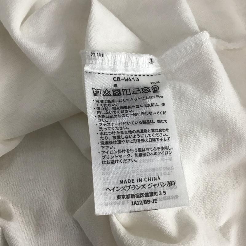 チャンピオン Champion カットソー 長袖 c8-w413 長袖Tシャツ クルーネックカットソー XL ロゴ、文字 白 / ホワイト /  メンズ USED 古着 中古 10148525