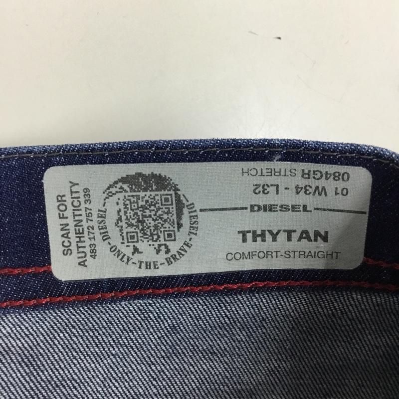 ディーゼル DIESEL パンツ デニム、ジーンズ デニムパンツ ストレートパンツ ストレッチパンツ カジュアルパンツ 34 無地 インディゴ / インディゴ /  メンズ USED 古着 中古 10118700