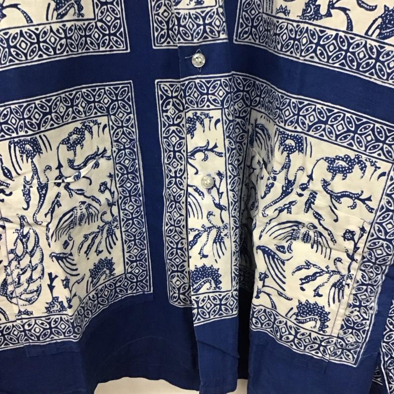 古着 USED シャツ、ブラウス 半袖 半袖シャツ プリントシャツ カラーシャツ プリント 白 / ホワイト / X 青 / ブルー /  メンズ USED 古着 中古 10136722