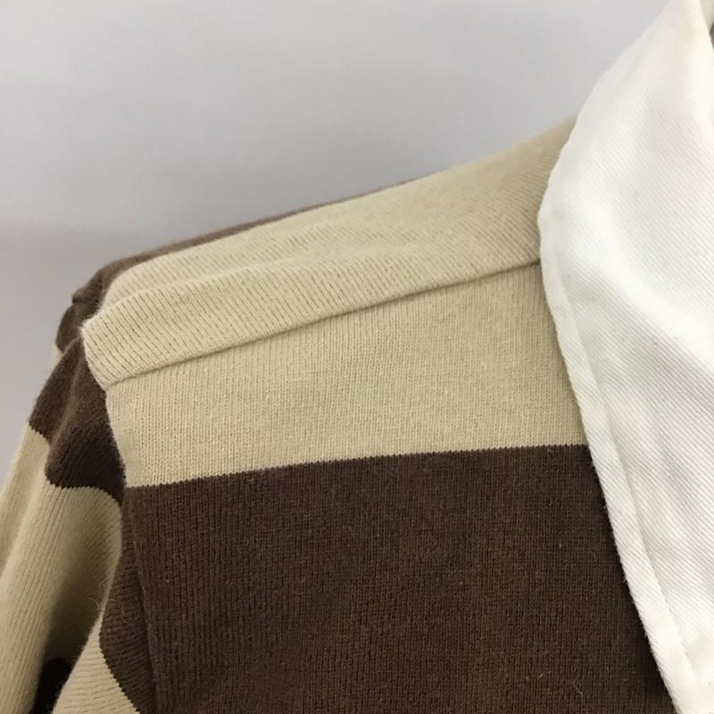 アベイシングエイプ A BATHING APE カットソー 長袖 長袖ポロシャツ カラーシャツ ロングスリーブカットソー XXS ボーダー柄 茶 / ブラウン /  レディース USED 古着 中古 10117497