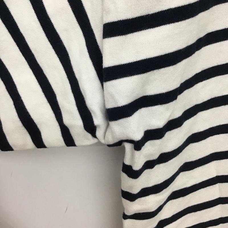 ノーティカ NAUTICA Tシャツ 半袖 半袖カットソー プリントTシャツ クルーネックカットソー L ボーダー柄 白 / ホワイト / X 紺 / ネイビー /  メンズ USED 古着 中古 10148132