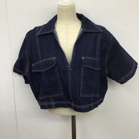 ザラ ZARA ジャケット、上着 ジャケット、ブレザー 半袖ジャケット デニムジャケット プルオーバー XL 無地 インディゴ / インディゴ /  レディース USED 古着 中古 10126956