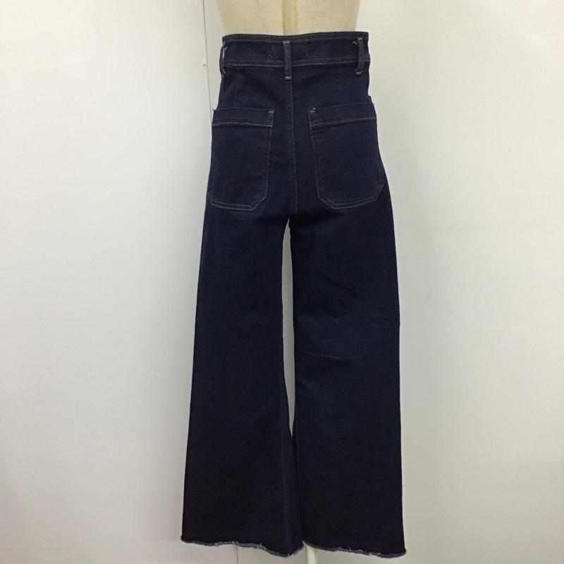 ザラ ZARA パンツ デニム、ジーンズ 9632 250 407 ハイウエスト ワイドパンツ ストレッチ 無地 インディゴ / インディゴ /  レディース USED 古着 中古 10120410