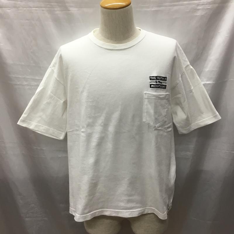 デンハム DENHAM Tシャツ 半袖 29211-3-51001 MOUNTAIN RESEARCH 半袖カットソー プリントTシャツ クルーネックカットソー M ロゴ、文字 白 / ホワイト /  メンズ USED 古着 中古 10115755