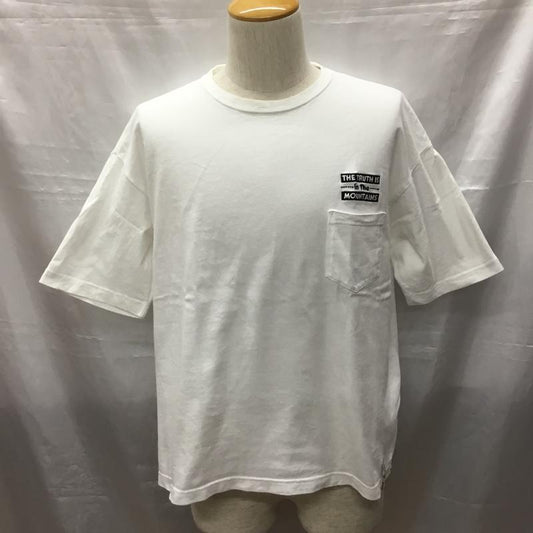 デンハム DENHAM Tシャツ 半袖 29211-3-51001 MOUNTAIN RESEARCH 半袖カットソー プリントTシャツ クルーネックカットソー M ロゴ、文字 白 / ホワイト /  メンズ USED 古着 中古 10115755
