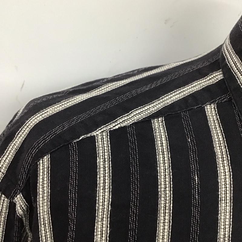 ヴェルサーチ VERSACE シャツ、ブラウス 長袖 VERSACE CLASSIC V2 コットン ストライプ 紺 / ネイビー / X 白 / ホワイト /  メンズ USED 古着 中古 10107660