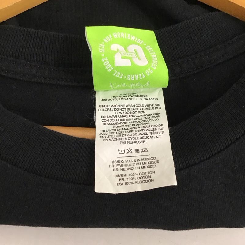ハフ HUF Tシャツ 半袖 半袖カットソー プリントTシャツ クルーネックカットソー L プリント 黒 / ブラック /  メンズ USED 古着 中古 10132232
