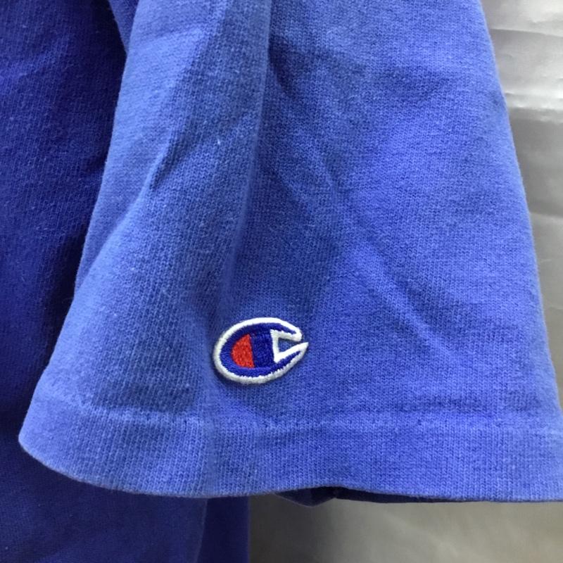 チャンピオン Champion Tシャツ 半袖 半袖カットソー プリントTシャツ クルーネックカットソー L ロゴ、文字 青 / ブルー /  メンズ USED 古着 中古 10116024