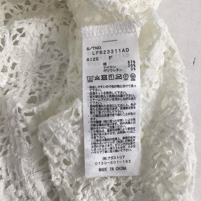 ローリーズファーム LOWRYS FARM カットソー 七分袖 LF623311 レースチュニック5分袖 タグ付き FREE レース柄 白 / ホワイト /  レディース USED 古着 中古 10129129