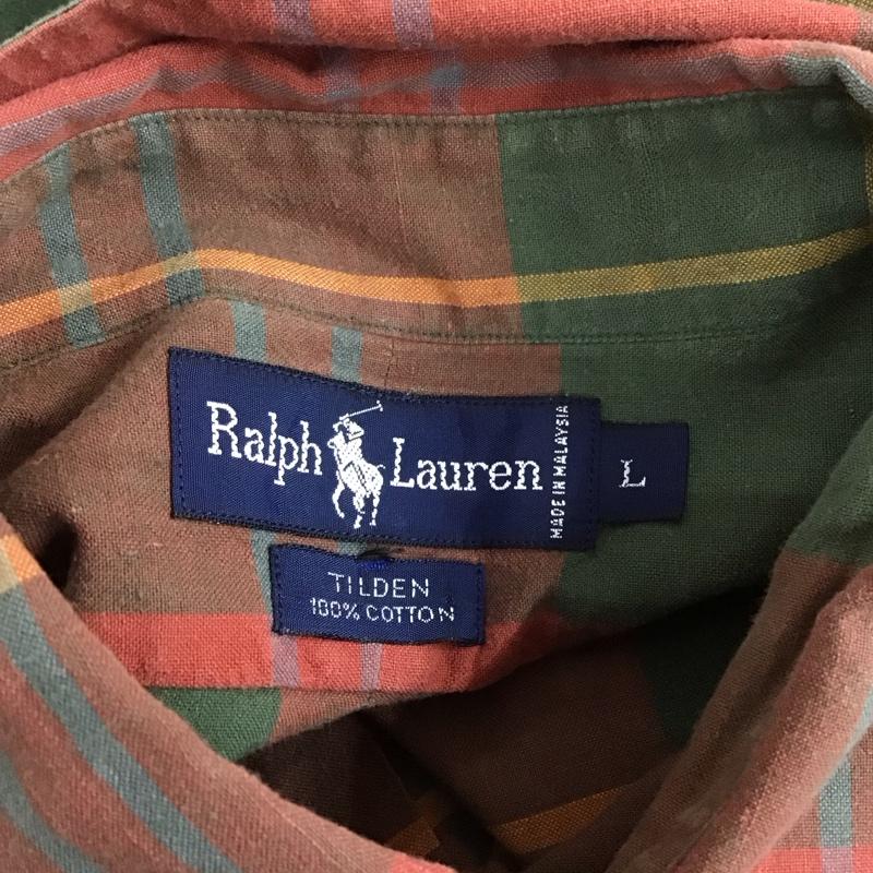 ラルフローレン RALPHLAUREN シャツ、ブラウス 長袖 長袖シャツ カラーシャツ ポケットシャツ 長袖カットソー チェックシャツ ボタンダウンシャツ L チェック マルチカラー / マルチカラー /  メンズ USED 古着 中古 10107012