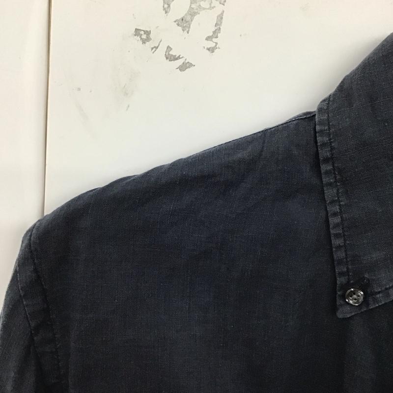 トミーヒルフィガー TOMMY HILFIGER シャツ、ブラウス 長袖 長袖シャツ 無地シャツ カラーシャツ M ロゴ、文字 紺 / ネイビー /  メンズ USED 古着 中古 10129057