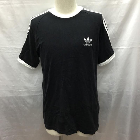 アディダス adidas Tシャツ 半袖 CW1202 3 STRIPES TEE 3本ライン L ロゴ、文字 黒 / ブラック / X 白 / ホワイト /  メンズ USED 古着 中古 10119811