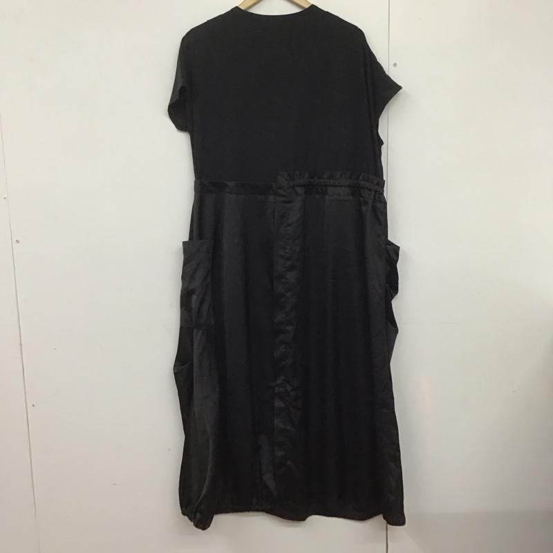 ローフ loaf ワンピース ロングスカート 595006-172O アシンメトリーワンピース 半袖 ONE SIZE 無地 黒 / ブラック /  レディース USED 古着 中古 10143083
