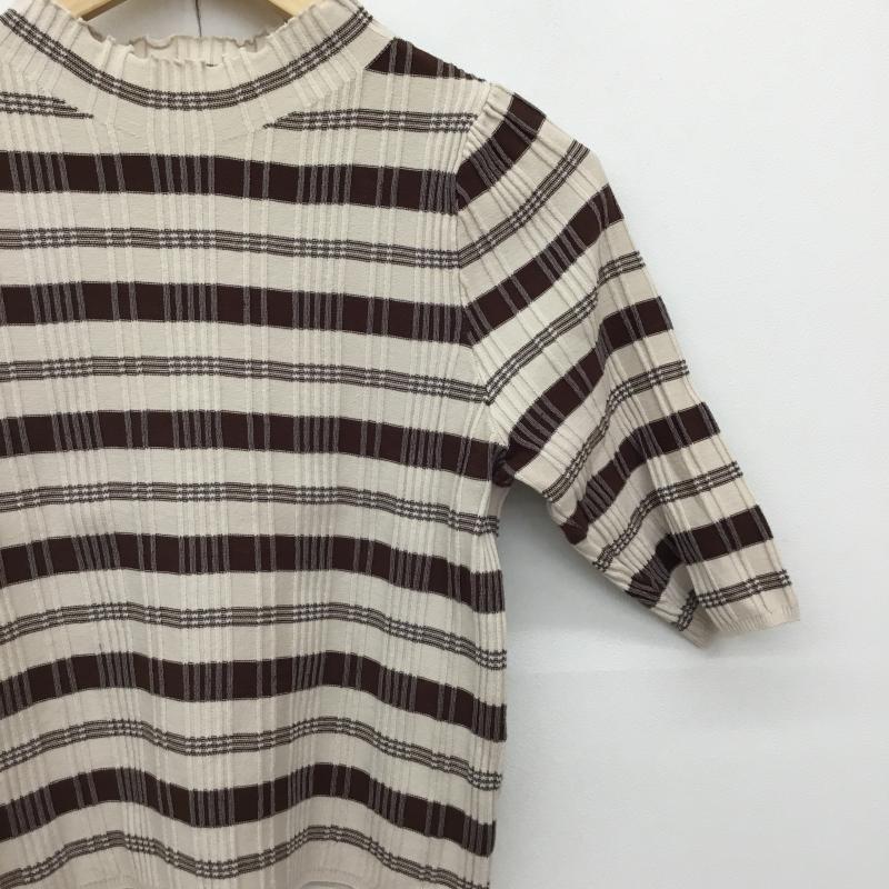 ココ ディール COCO DEAL カットソー 半袖 2 チェック ベージュ / ベージュ / X 茶 / ブラウン /  レディース USED 古着 中古 10134739