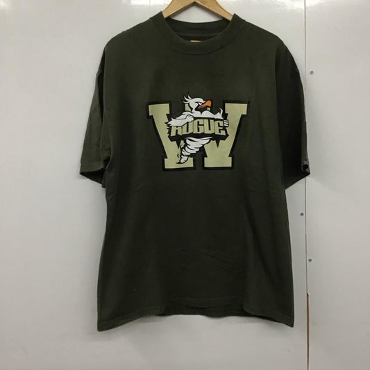 ダブルタップス W)TAPS Tシャツ 半袖 半袖カットソー プリントTシャツ クルーネックカットソー L プリント カーキ / カーキ /  メンズ USED 古着 中古 10142631