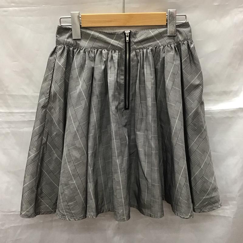ダズリン dazzlin スカート ミニスカート フレアスカート S チェック 灰 / グレー / X 黒 / ブラック /  レディース USED 古着 中古 10115471