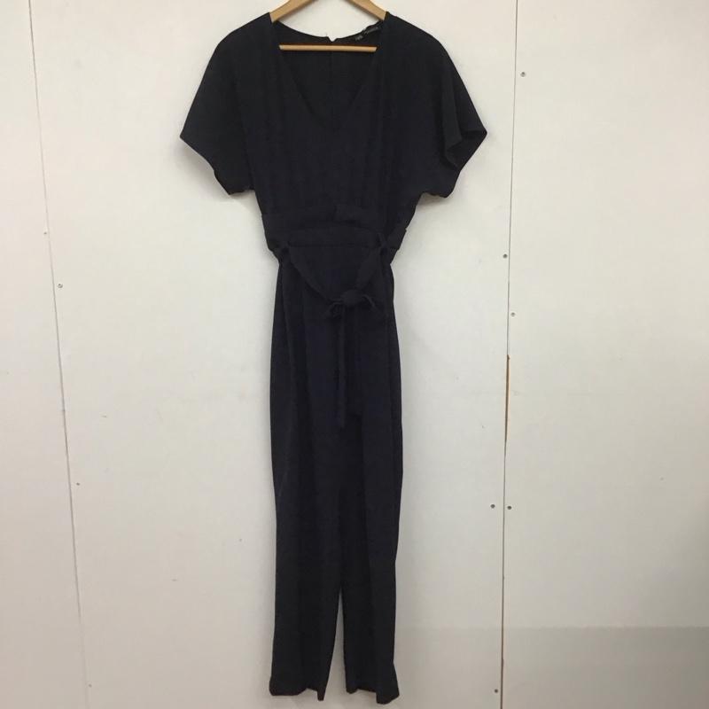 ザラ ZARA ワンピース・ドレス・オールインワン ワンピース・ドレス・オールインワン オールインワン 半袖 ワイドパンツ S 無地 紺 / ネイビー /  レディース USED 古着 中古 10142037