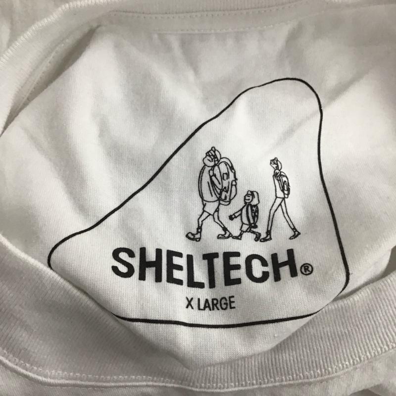 シェルテック SHELTECH Tシャツ 半袖 半袖カットソー プリントTシャツ クルーネックカットソー XL 無地 白 / ホワイト /  メンズ USED 古着 中古 10127365