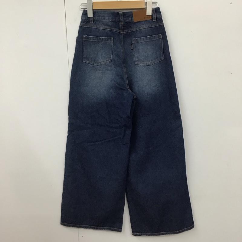 エヴリス EVRIS パンツ ワークパンツ、ペインターパンツ 371767900401-01 ダメージデニムワイドパンツ S 無地 インディゴ / インディゴ /  レディース USED 古着 中古 10116411