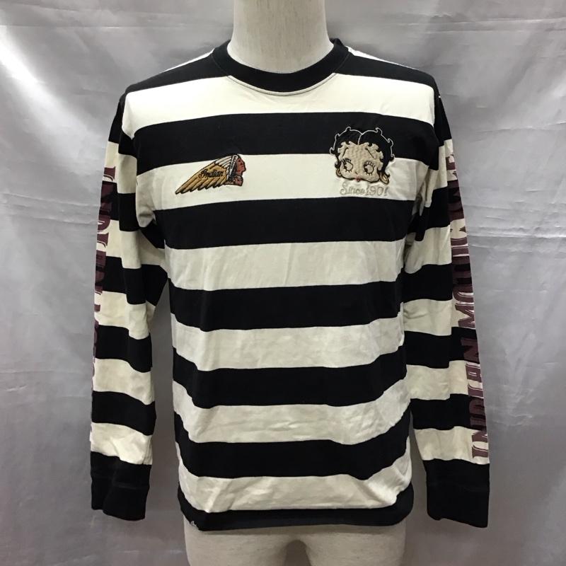 インディアン INDIAN カットソー 長袖 長袖カットソー クルーネックカットソー bettyboop M ロゴ、文字 白 / ホワイト / X 黒 / ブラック /  メンズ USED 古着 中古 10118432