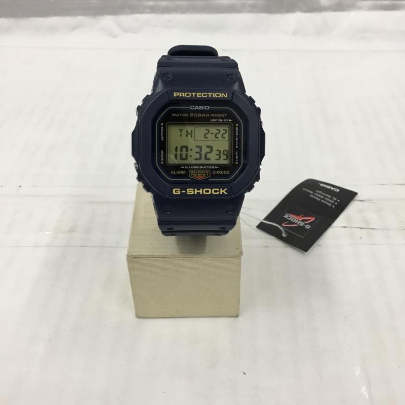 ジーショック G-SHOCK 腕時計 デジタル DW-5600RB 箱有 ロゴ、文字 紺 / ネイビー /  メンズ USED 古着 中古 10106007