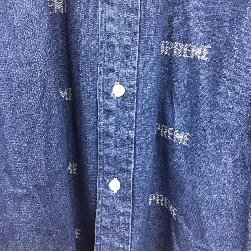 シュプリーム Supreme シャツ、ブラウス 長袖 19AW dimensionslogodenimshirt デニムシャツ プリントシャツ L プリント インディゴ / インディゴ /  メンズ USED 古着 中古 10142907