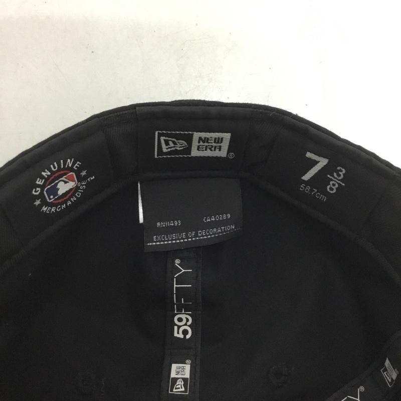 ニューエラ NEW ERA 帽子 キャップ NY ニューヨークヤンキース 59FIFTY 58.7cm ロゴ、文字 黒 / ブラック /  メンズ USED 古着 中古 10138134