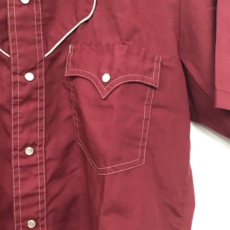 古着 USED シャツ、ブラウス 半袖 半袖シャツ 無地シャツ ポケットシャツ 無地 えんじ / ワインレッド /  メンズ USED 古着 中古 10139713