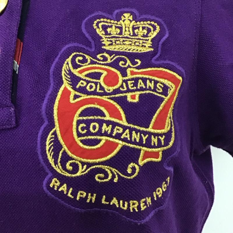 ポロジーンズカンパニー POLO JEANS COMPANY ポロシャツ 半袖 半袖ポロシャツ 半袖カットソー カラーシャツ M ロゴ、文字 紫 / パープル /  レディース USED 古着 中古 10115921