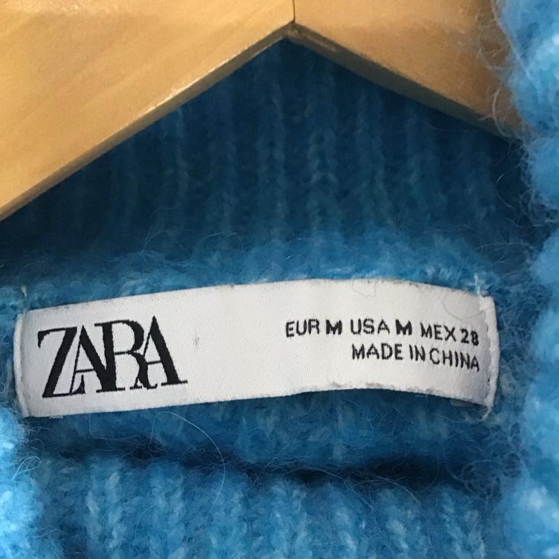 ザラ ZARA ニット、セーター 長袖 タートルネック M 無地 青 / ブルー /  レディース USED 古着 中古 10139461