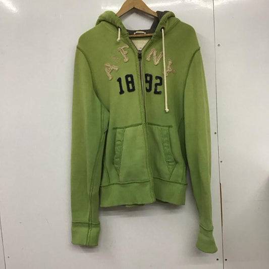 アバクロンビーアンドフィッチ ABERCROMBIE&FITCH パーカー 長袖 ジップアップパーカー 長袖パーカー カジュアルジャケット L ロゴ、文字 黄緑 / イエローグリーン /  メンズ USED 古着 中古 10132075