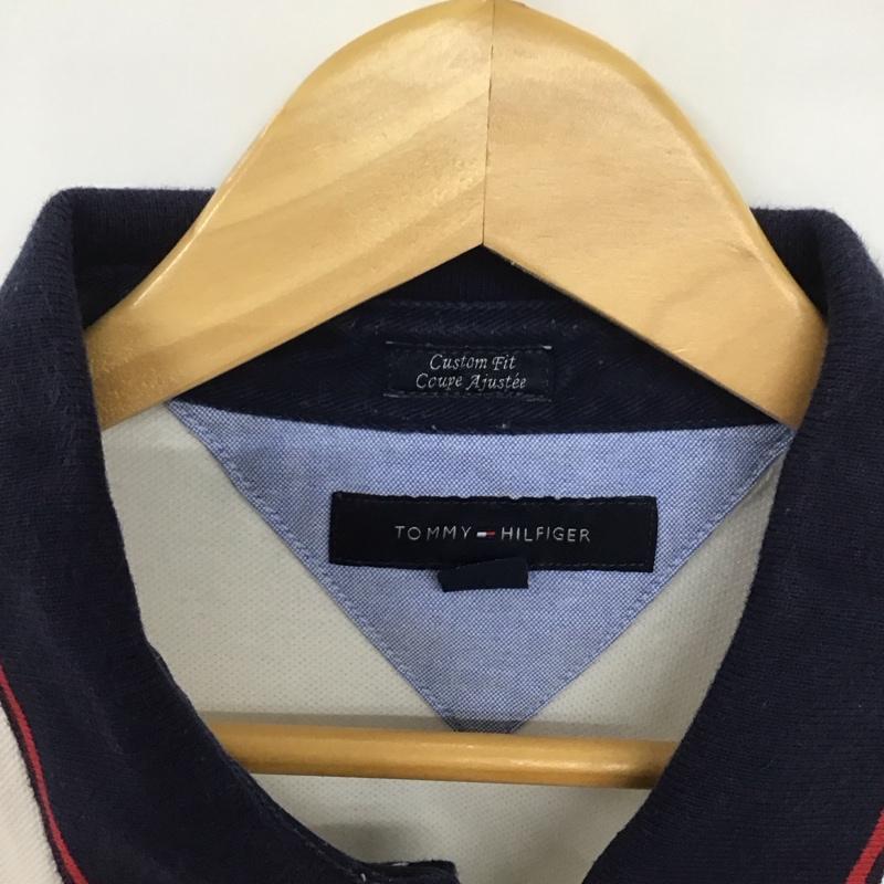 トミーヒルフィガー TOMMY HILFIGER ポロシャツ 半袖 半袖ポロシャツ 半袖カットソー カラーシャツ M ロゴ、文字 白 / ホワイト / X 赤 / レッド / X 紺 / ネイビー /  メンズ USED 古着 中古 10132365