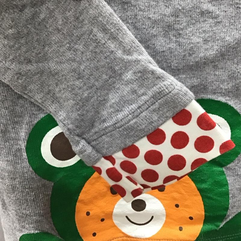 ミキハウス MIKIHOUSE Tシャツ 長袖 110cm 無地 X プリント 灰 / グレー /  ボーイズ USED 古着 中古 10116791