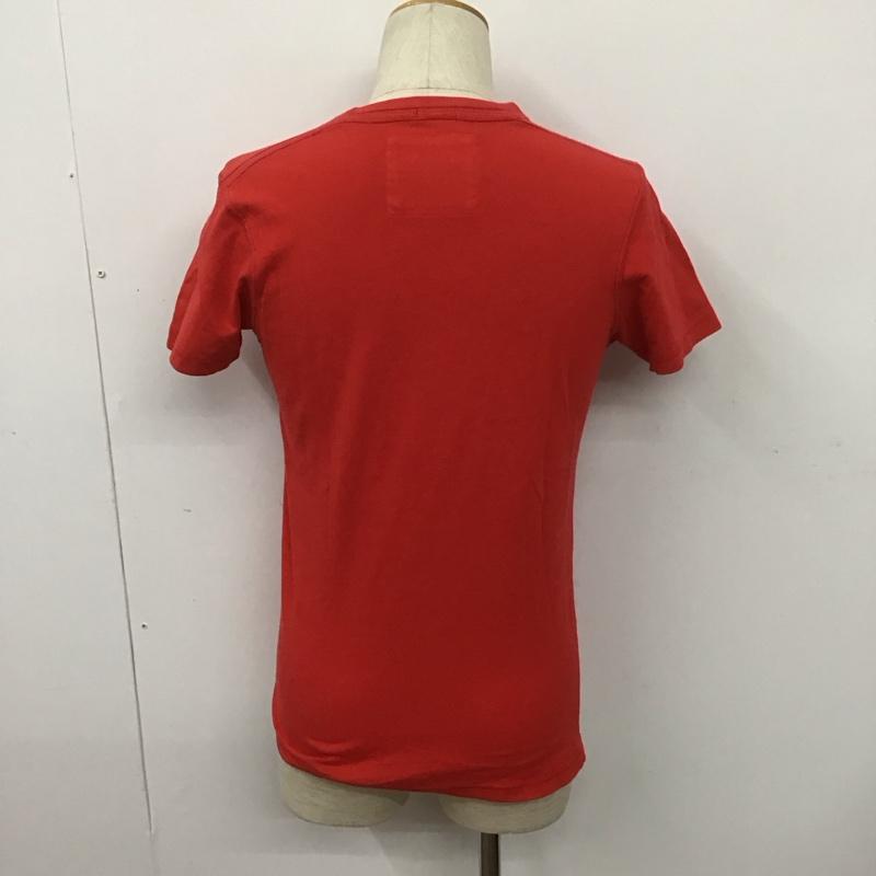 アバクロンビーアンドフィッチ ABERCROMBIE&FITCH Tシャツ 半袖 クルーネック 刺繍 S ロゴ、文字 赤 / レッド /  メンズ USED 古着 中古 10106960