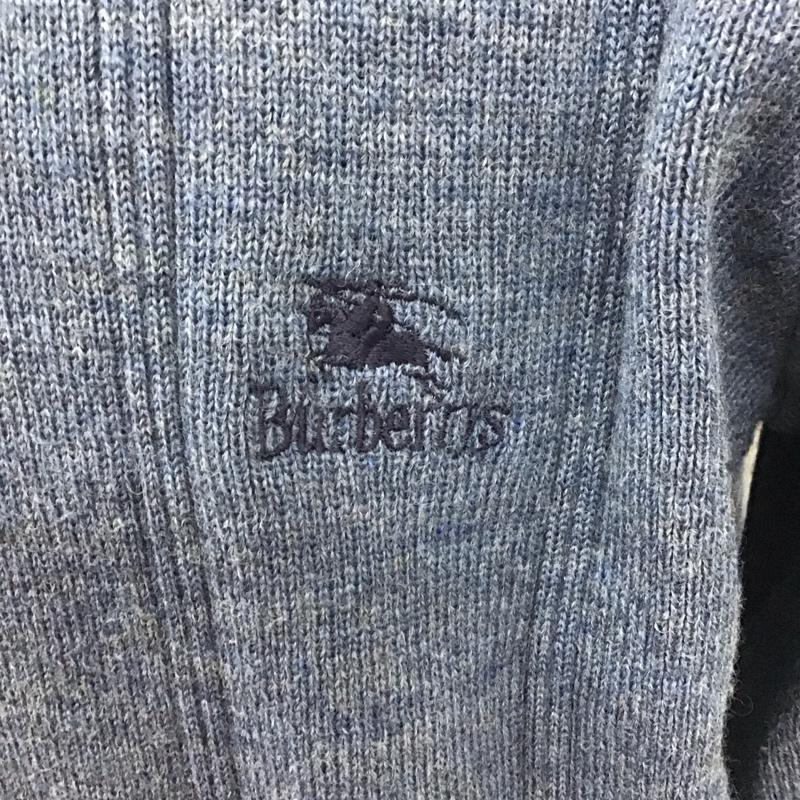 バーバリーズ BURBERRYS ニット、セーター 長袖 M 無地 X 刺繍 青 / ブルー /  メンズ USED 古着 中古 10111695