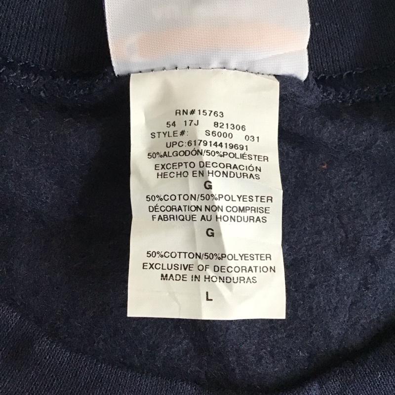 チャンピオン Champion カットソー 長袖 長袖カットソー クルーネックカットソー ロングスリーブカットソー プリントTシャツ XXL ロゴ、文字 紺 / ネイビー /  メンズ USED 古着 中古 10118256