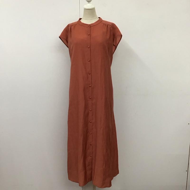 エヌナチュラルビューティーベーシック N.NATURALBEAUTYBASIC ワンピース ロングスカート 017-2240661 くるみ釦シアーギャザーワンピース ロングワンピース ノースリーブワンピース M 無地 橙 / オレンジ /  レディース USED 古着 中古 10113272
