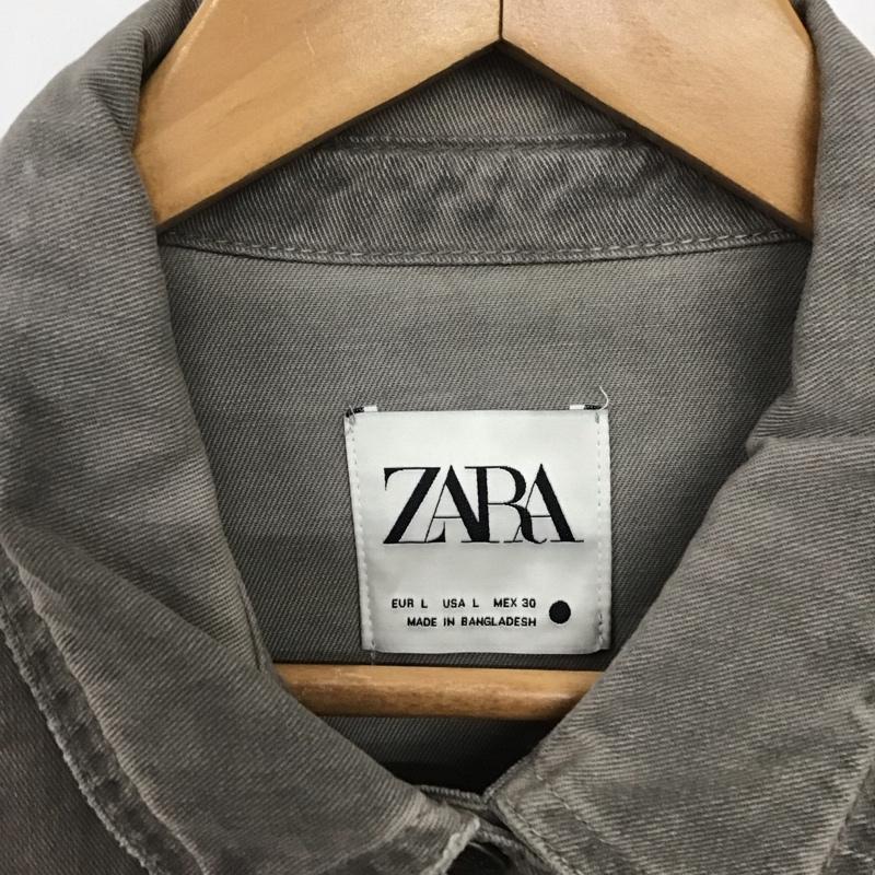 ザラ ZARA シャツ、ブラウス 長袖 長袖シャツ 無地シャツ カラーシャツ L 無地 灰 / グレー /  レディース USED 古着 中古 10136442