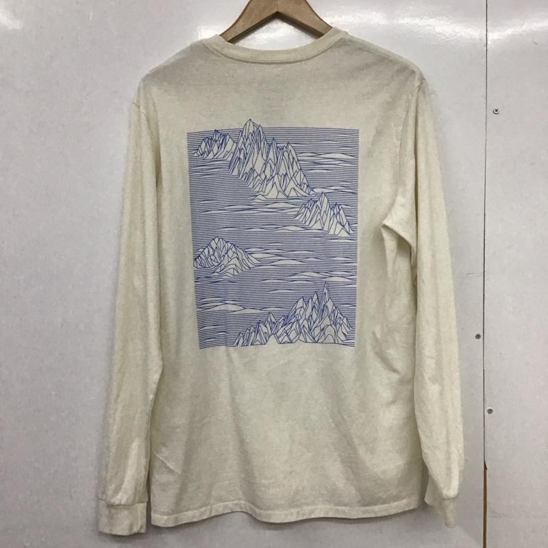 パタゴニア patagonia カットソー 長袖 長袖カットソー プリントカットソー クルーネック M ロゴ、文字 アイボリー / アイボリー /  メンズ USED 古着 中古 10148687