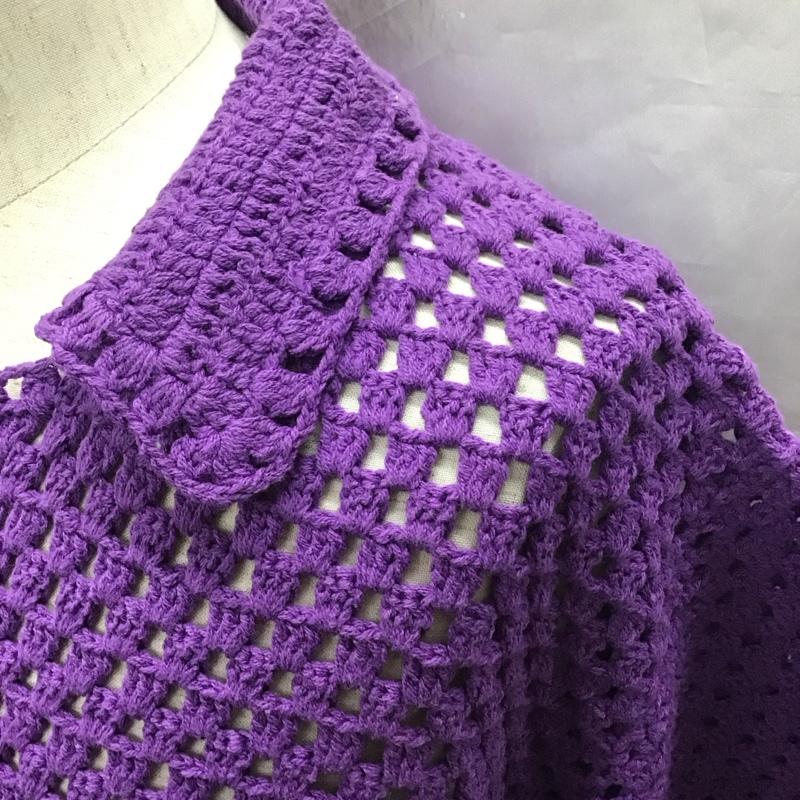 ジャーナルスタンダード レリューム JOURNAL STANDARD relume シャツ、ブラウス 半袖 22-080-464-9010-1-0 CALIFORNIA クロシェ編み 半袖ニットシャツ タグ付き M  紺 / ネイビー /  メンズ USED 古着 中古 10121213