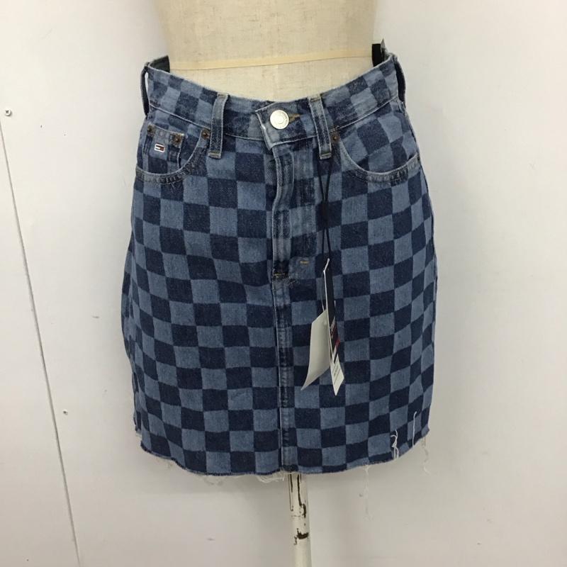 トミー ジーンズ TOMMY JEANS スカート ひざ丈スカート DW14148 デニムスカート タグ付き カットオフ  青 / ブルー /  レディース USED 古着 中古 10123198