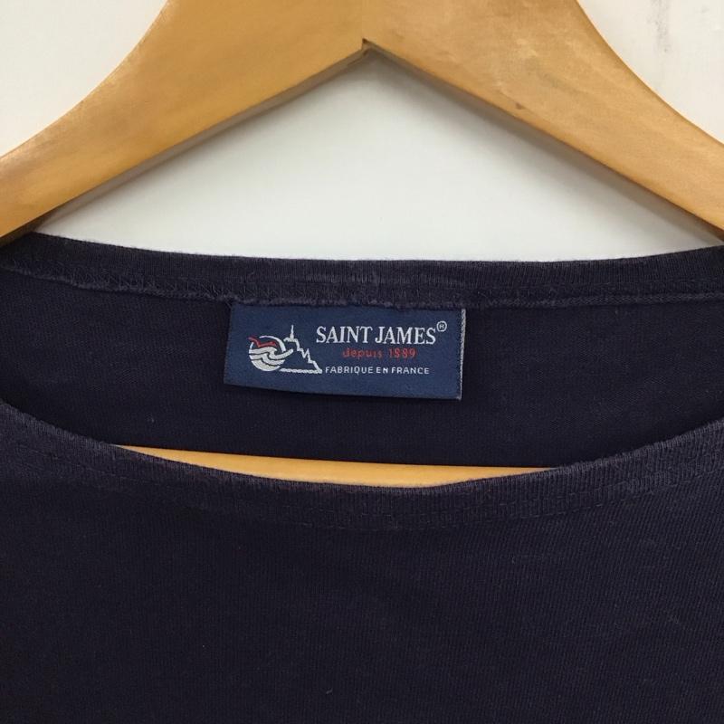 セントジェームス SAINT JAMES Tシャツ 半袖 半袖カットソー 無地Tシャツ クルーネックカットソー 40 無地 紺 / ネイビー /  メンズ USED 古着 中古 10135740
