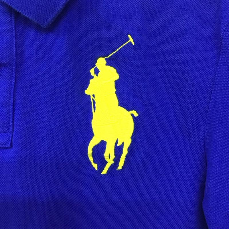ポロラルフローレン POLO RALPH LAUREN ポロシャツ 半袖 半袖ポロシャツ 半袖カットソー カラーシャツ L ロゴ、文字 青 / ブルー /  ボーイズ USED 古着 中古 10130703