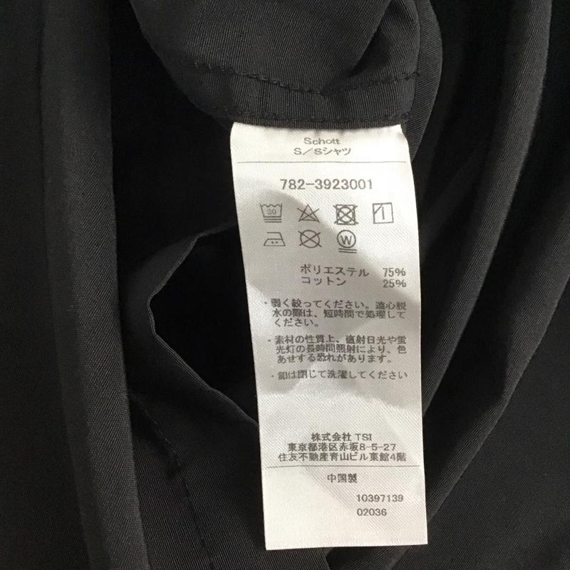 ショット schott シャツ、ブラウス 半袖 半袖シャツ 無地シャツ ポケットシャツ XL ロゴ、文字 黒 / ブラック /  メンズ USED 古着 中古 10131252